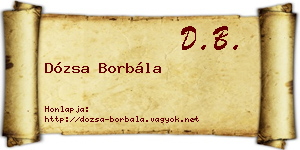 Dózsa Borbála névjegykártya